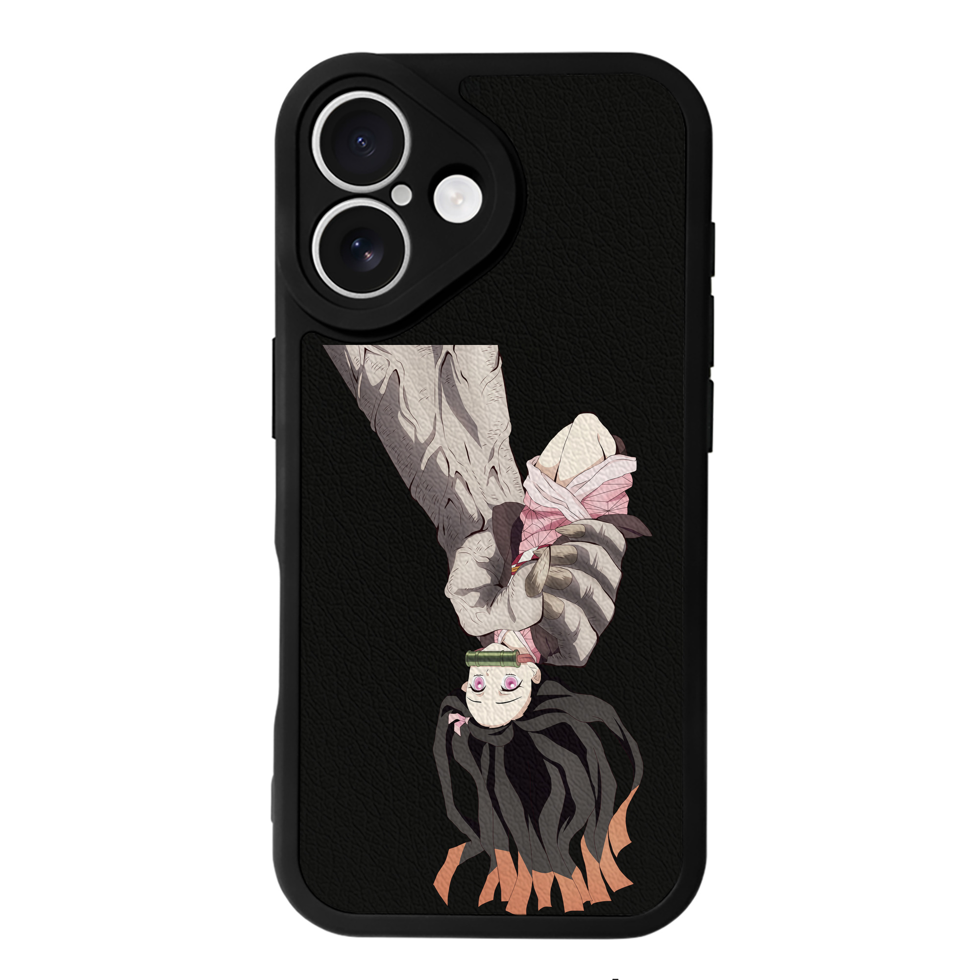 （画像用） 鬼滅の刃（きめつのやいば）竈門 禰󠄀豆子／かまど ねずこ Kamado Nezuko 【iPhone 16シリーズ対応】シリコンスマホケース（レザー調） 材質：シリコン